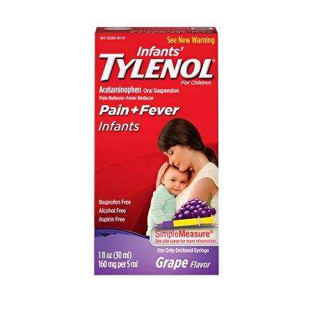 Tylenol Infants' Oral Suspension Pain & Fever Reliever Grape - 1fl oz - Shop Home Med
