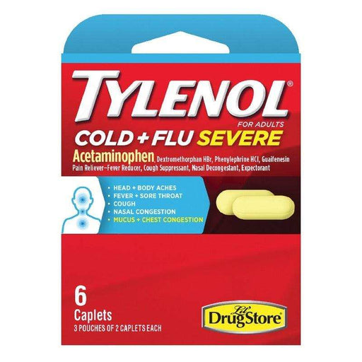 Tylenol Cold + Flu Severe Acetaminophen Caplets - 6 Packs x 6 Count - Shop Home Med