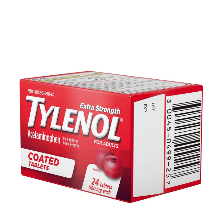 Tylenol Extra Strength Pain Relief Acetaminophen Tablets - 24 Count - Shop Home Med