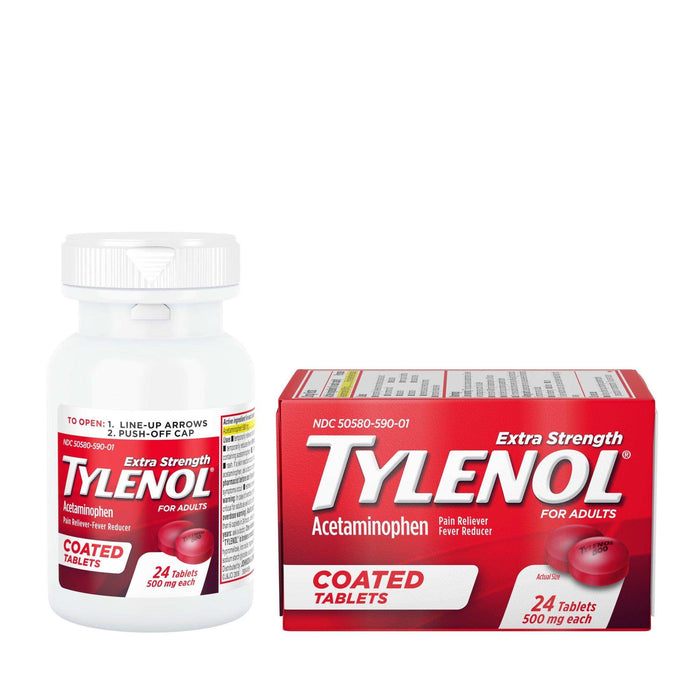 Tylenol Extra Strength Pain Relief Acetaminophen Tablets - 24 Count - Shop Home Med
