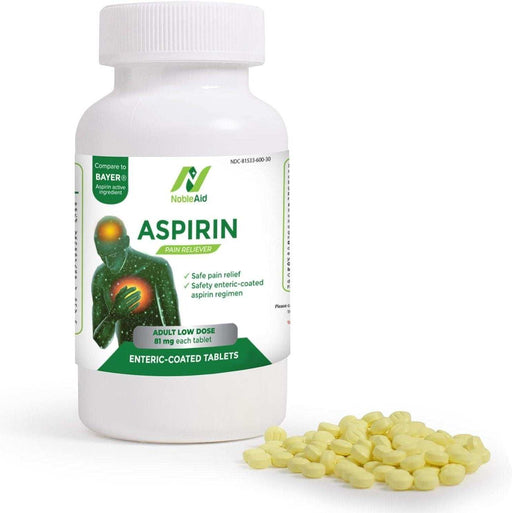 NobleAid Pure Low Dose Baby Aspirin 81mg for Adults - Shop Home Med