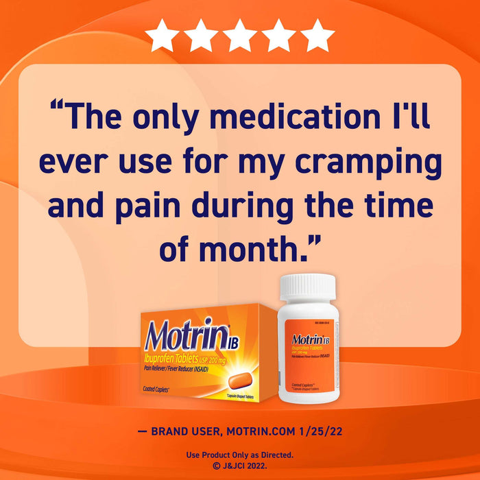 Motrin IB Ibuprofen 200mg Tablets for Pain & Fever Relief
