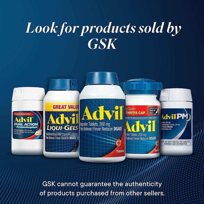 Advil Pain Reliever & Fever Reducer Ibuprofen Tablets EZCap- 200 Ct - Shop Home Med