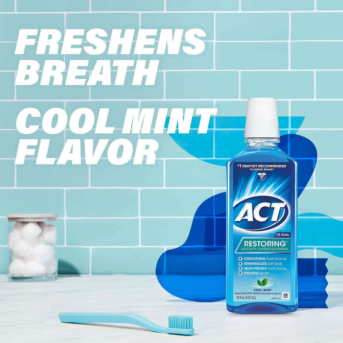 ACT Restoring Anticavity Fluoride Mouthwash Cool Mint