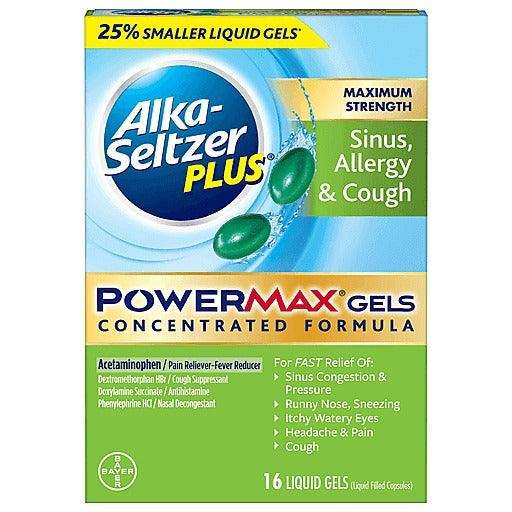 Alka-Seltzer Plus Sinus Allergy & Cough PowerMax Liquid Gels - 16 Ct - Shop Home Med