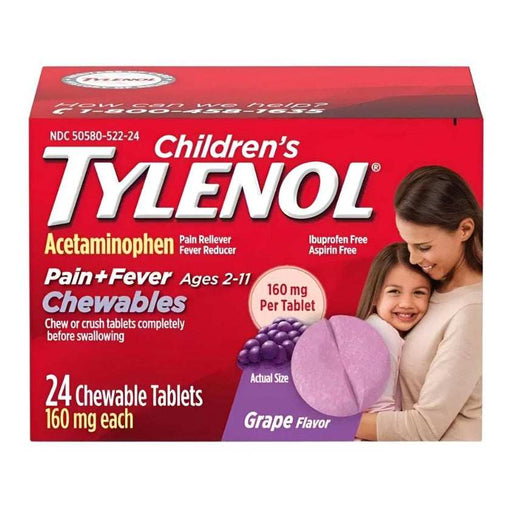 Tylenol Children's Pain + Fever Relief Chewables Grape - 24 Count - Shop Home Med