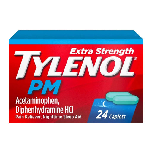 Tylenol PM Extra Strength Pain Reliever & Sleep Aid Caplets - 24 Ct - Shop Home Med