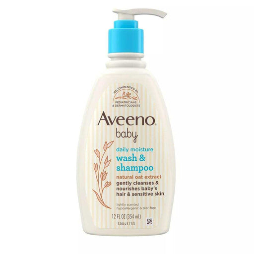 Aveeno Baby Daily Moisture Gentle Body Bath Wash & Shampoo, Oat Extract - 12oz - Shop Home Med