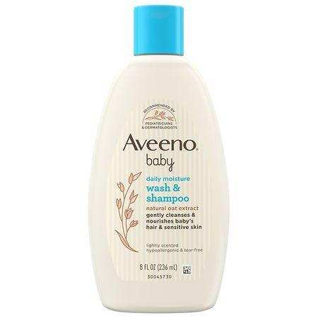 Aveeno Baby Daily Moisture Gentle Body Bath Wash & Shampoo, Oat Extract - 8oz - Shop Home Med