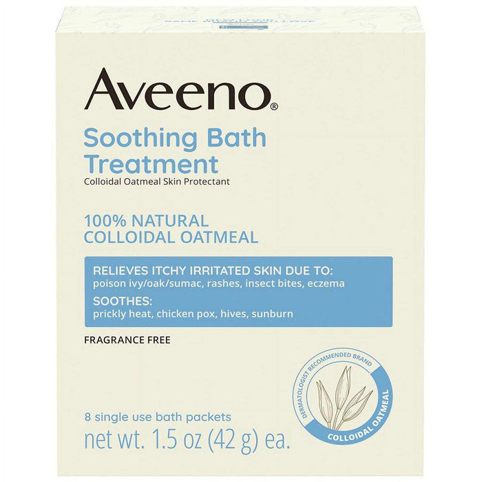 Aveeno Soothing Oatmeal Bath Treatment for Eczema, Itchy, Dry Skin - 1.5oz x 8 packets - Shop Home Med