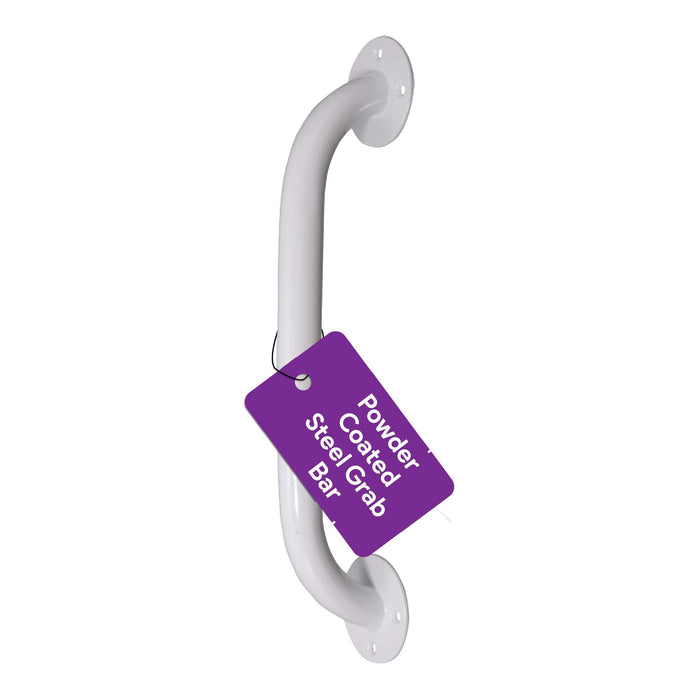 White Powder Coated Steel Grab Bars - Bathroom and Shower Safety Rail shophomemed