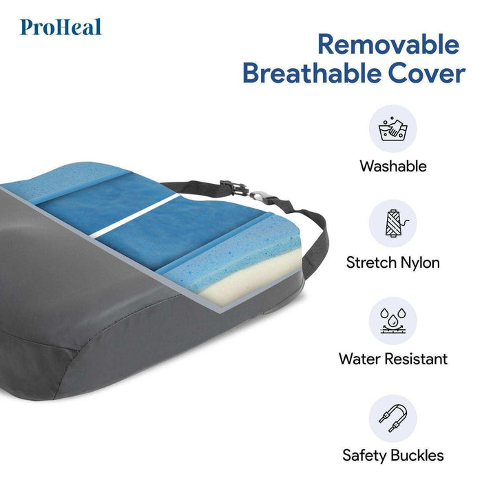 Bariatric Wheelchair Seat Cushion with Gel Infused Memory Foam - Shop Home Med