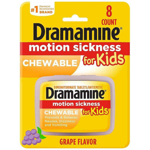 Dramamine Motion Sickness Relief for Kids, Grape Flavor - 8 ct. - Shop Home Med