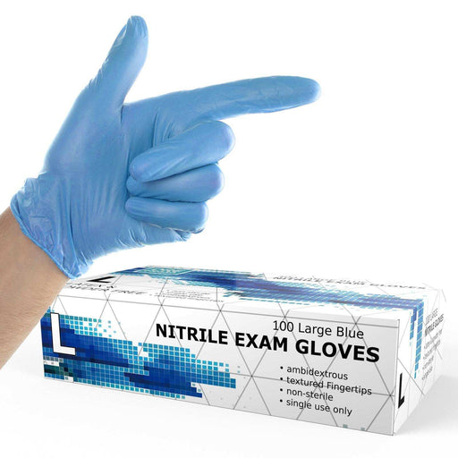 DRE Health Blue Nitrile Gloves - Powder Free - Shop Home Med
