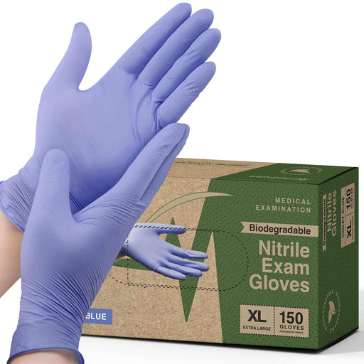 FifthPulse Biodegradable Disposable Nitrile Gloves Violet β 150 Count - Shop Home Med