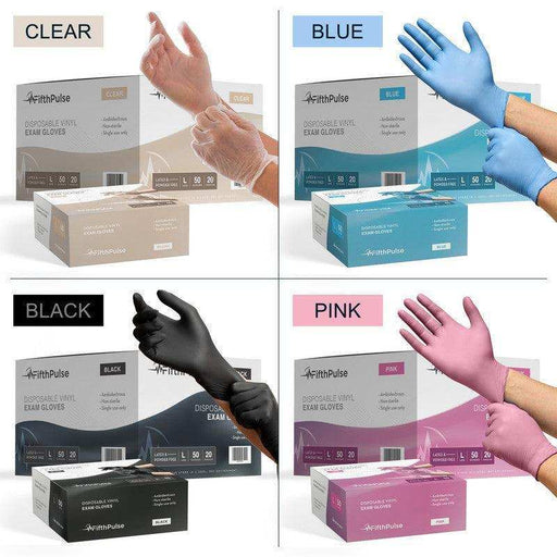 FifthPulse Vinyl Exam Gloves 50 Pack - Powder Free - Shop Home Med
