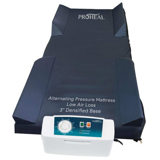 Low Air Loss Alternating Pressure Mattress -3" Fiber Base, Rails - 36"x80"x8/11" - Shop Home Med