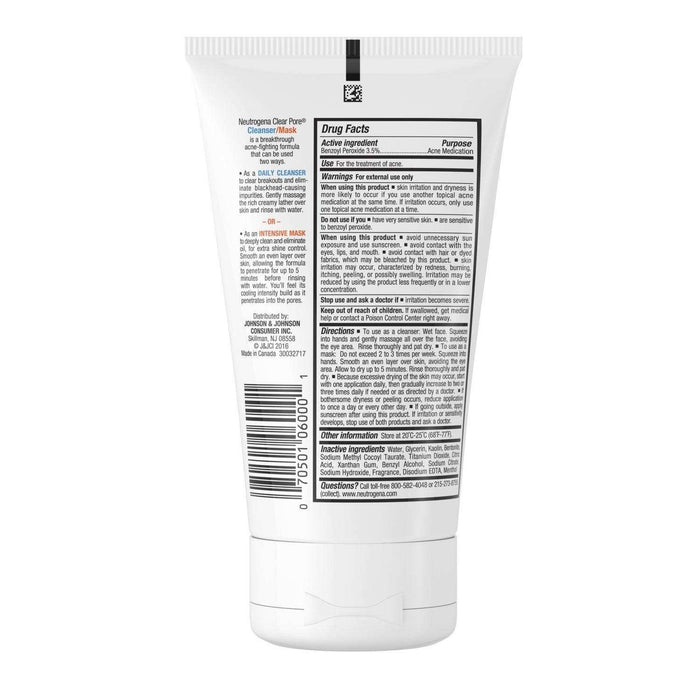 Neutrogena Clear Pore Cleanser/Mask - 4.2oz. - Shop Home Med