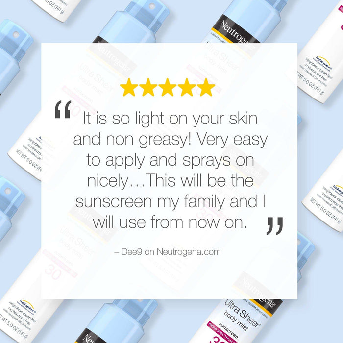 Neutrogena Ultra Sheer Lightweight Sunscreen Body Mist Spray SPF 30 - 5oz - Shop Home Med