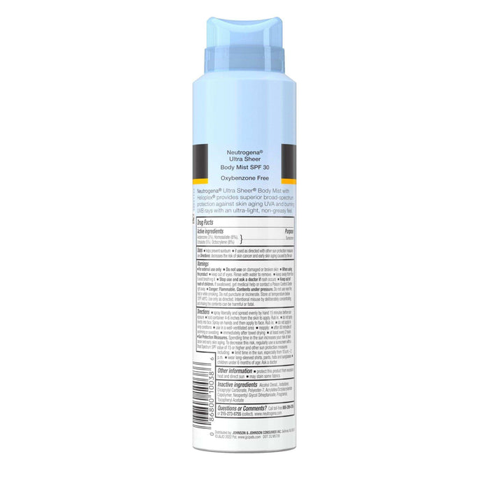 Neutrogena Ultra Sheer Lightweight Sunscreen Body Mist Spray SPF 30 - 5oz - Shop Home Med