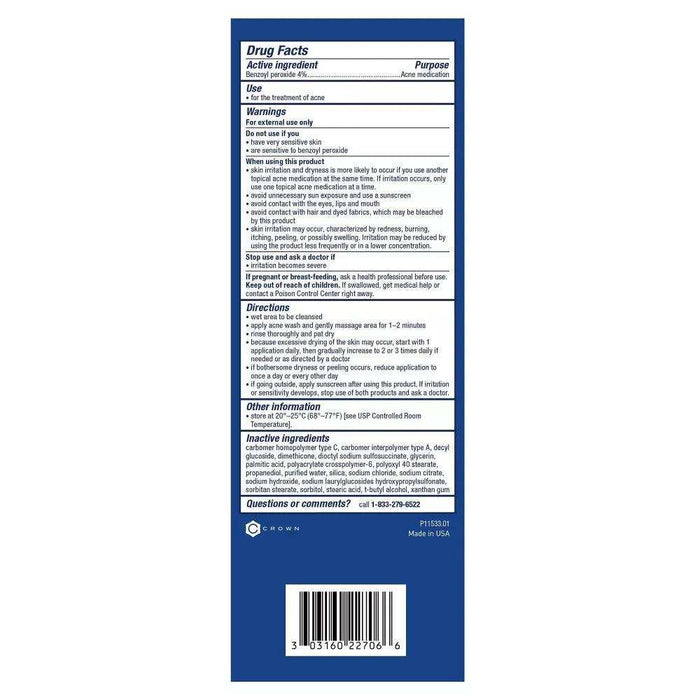 PanOxyl Antimicrobial Acne Creamy Wash, 4% Benzoyl Peroxide - 6oz - Shop Home Med