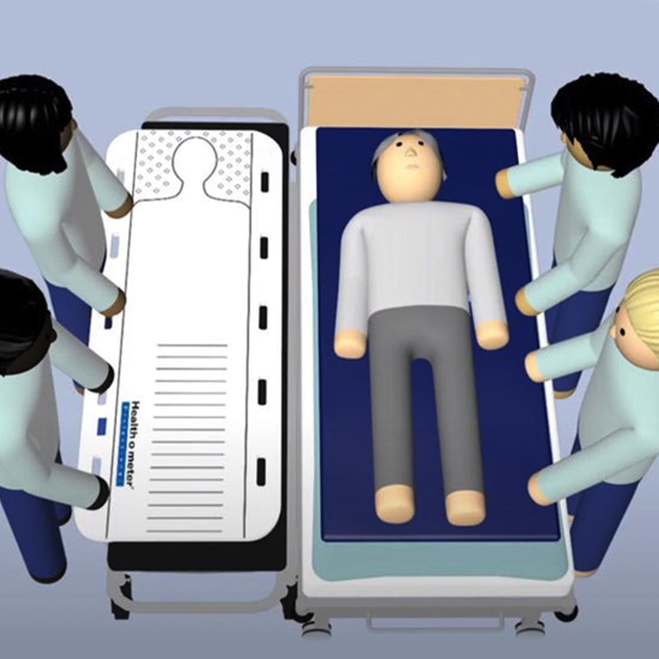 Load video: Health o Meter Patient Transfer Board with Scale