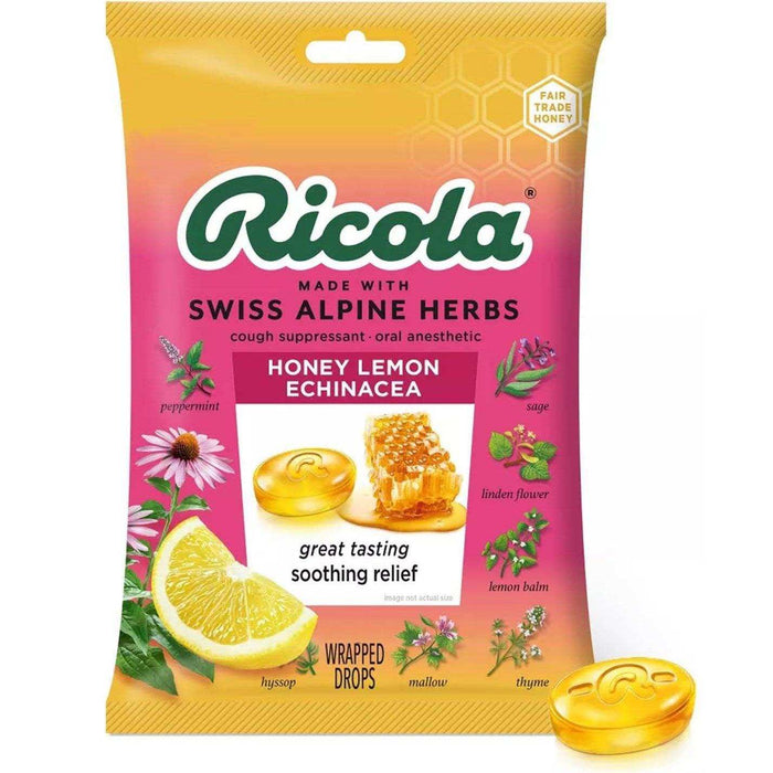Ricola Throat Drops - Honey Lemon with Echinacea - 19ct - Shop Home Med