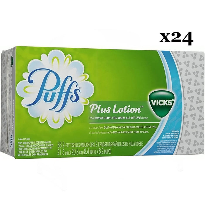 Vicks Puffs Plus Lotion with Vicks Facial Tissues - 88 x 24 Packs shophomemed