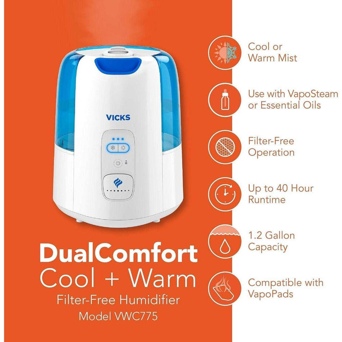 Vicks Dual Comfort – Cool + Warm Mist Humidifier - Shop Home Med