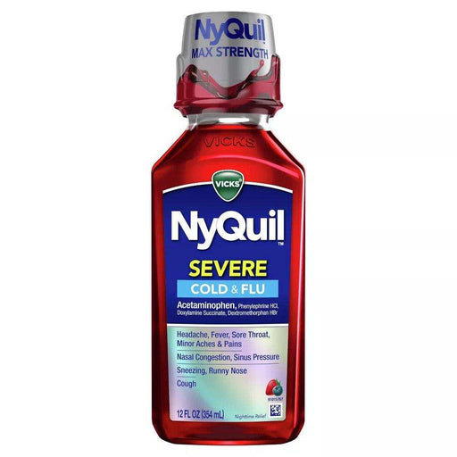 Vicks NyQuil Cold & Flu Medicine Liquid - Cherry - 8 fl oz - Shop Home Med