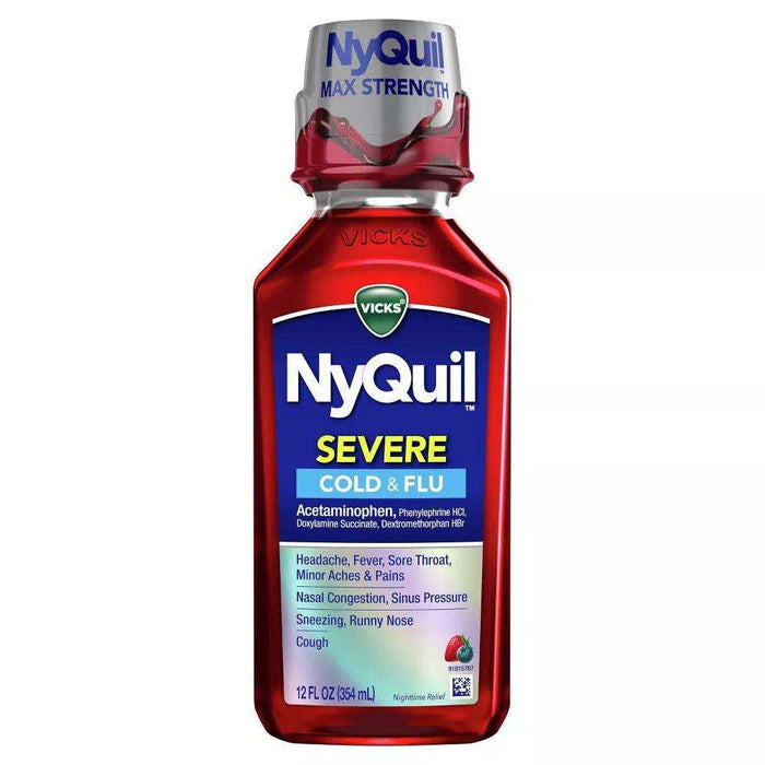 Vicks NyQuil Cold & Flu Medicine Liquid - Cherry - 8 fl oz - Shop Home Med