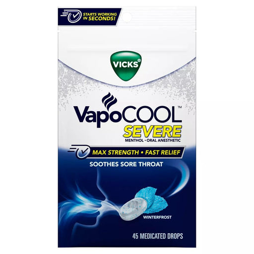 Vicks VapoCOOL Severe Medicated Cough Drops - Menthol - 45ct - Shop Home Med