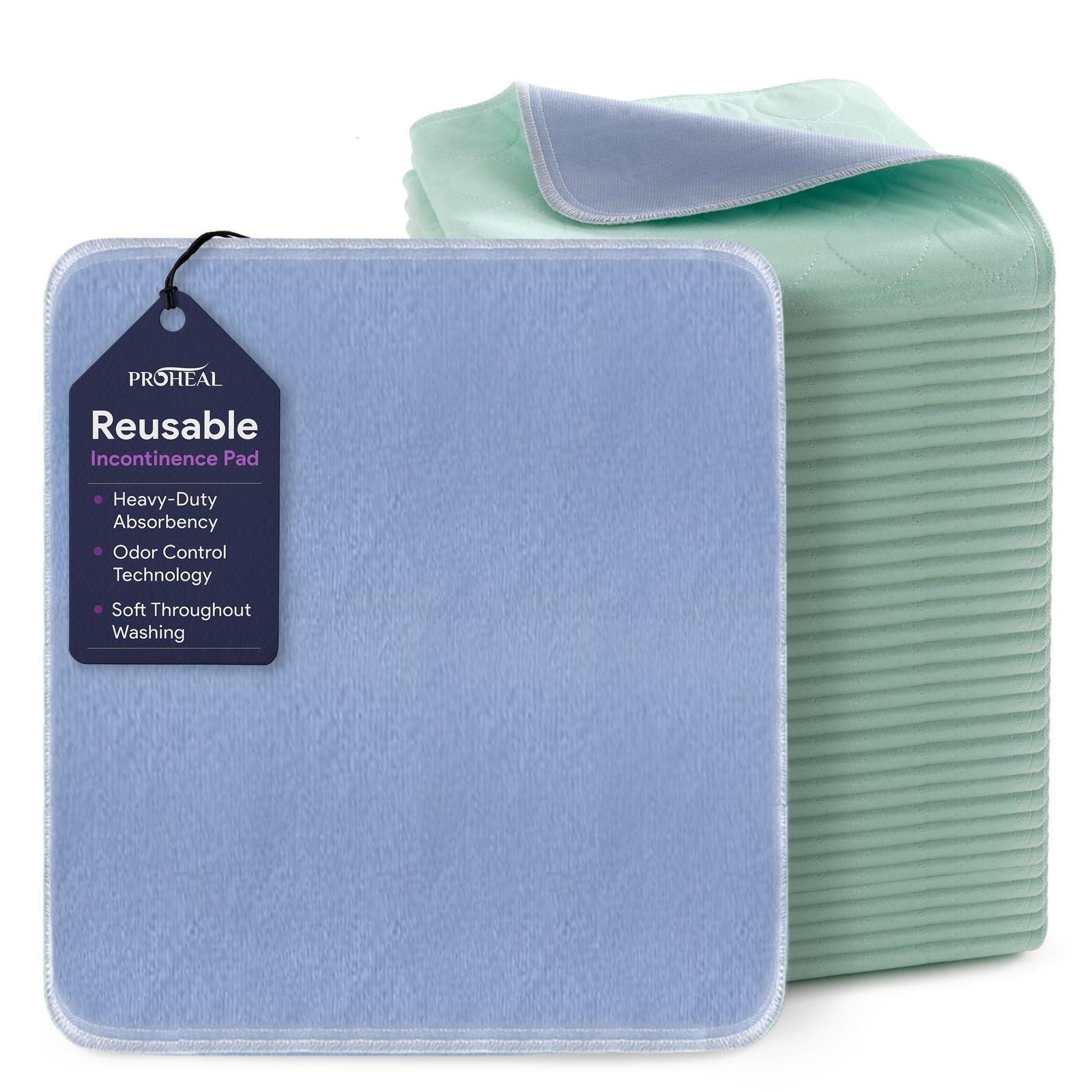 2 Pack Bed Pad Reusable Incontinence Underpads 34 x 36 Blue/Green 