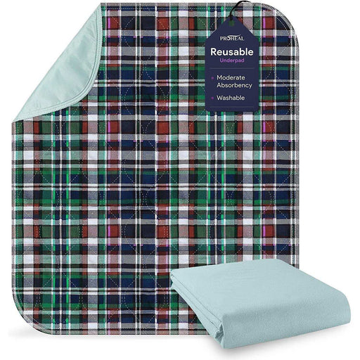 ProHeal Washable Bed Pads - Soft Tartan Leak Proof Chucks - 34"x36" - Shop Home Med