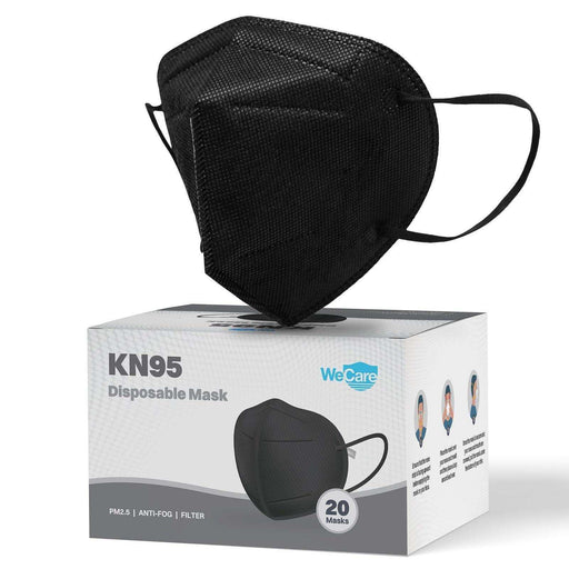 WeCare Black KN95 Protective Disposable Face Masks - 20 Pack (Individually Wrapped) - Shop Home Med
