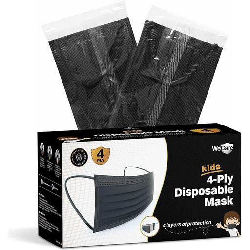 WeCare Kids 4-ply Black Masks - Shop Home Med