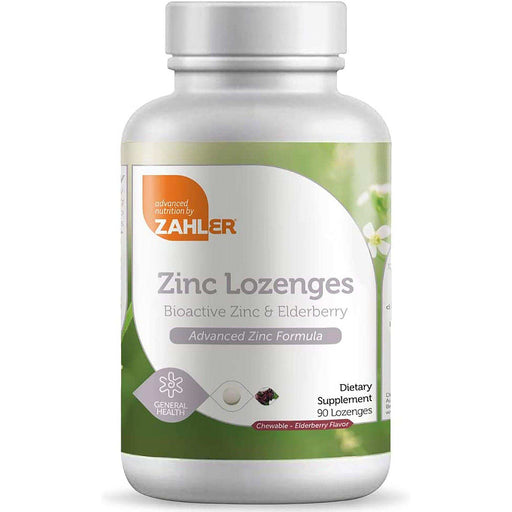 Zahler Zinc Lozenges with Elderberry, 25mg Chewable - Shop Home Med