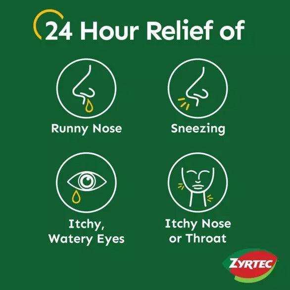 Zyrtec 24 Hour Allergy Relief Tablets - Cetirizine HCl - 30 + 10 Ct - Shop Home Med