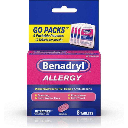 Benadryl Ultratabs Antihistamine Allergy Relief Tablets On-The-Go Size - 8ct - Shop Home Med