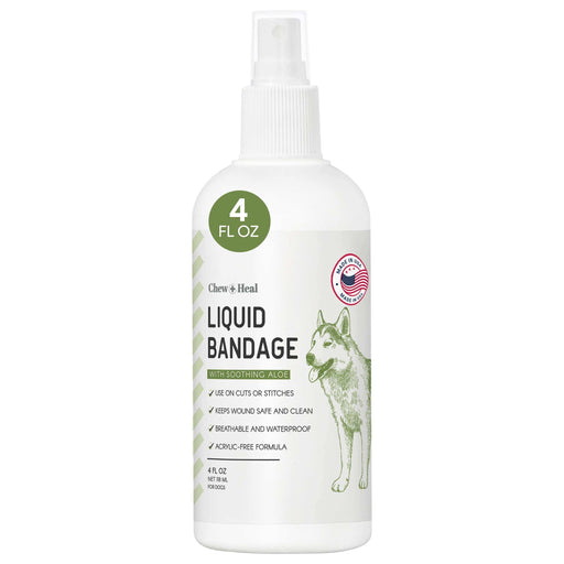 Chew + Heal Liquid Bandage for Dogs - 4 oz Spray with Aloe - Shop Home Med