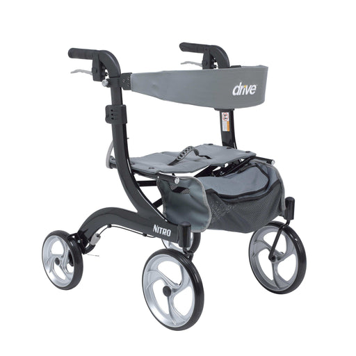 Drive Medical Nitro Euro Style Rollator Rolling Walker Hemi Height - Black - Shop Home Med