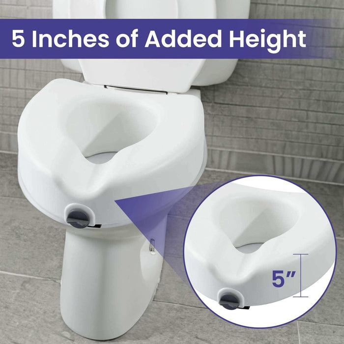 Medacure Locking Toilet Seat - Raised Toilet Seat Riser for Seniors - Shop Home Med