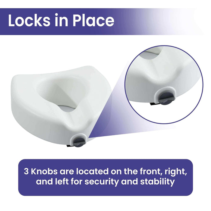 Medacure Locking Toilet Seat - Raised Toilet Seat Riser for Seniors - Shop Home Med