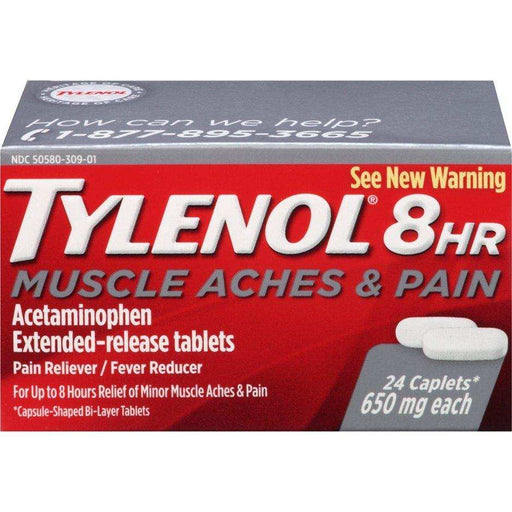 Tylenol 8 Hour Muscle Aches & Pain Acetaminophen Tablets - 24 Count - Shop Home Med