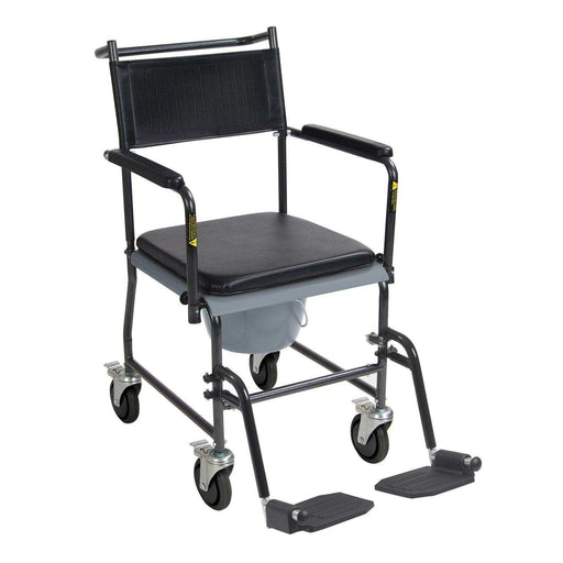 Upholstered Drop Arm Wheeled Commode - Shop Home Med