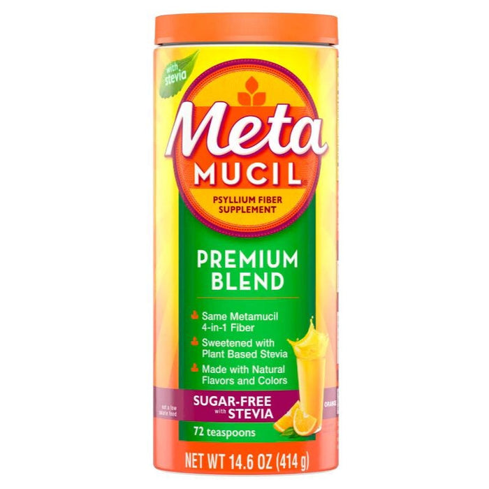 Metamucil Premium Blend Fiber Powder with Stevia - 72 Ct