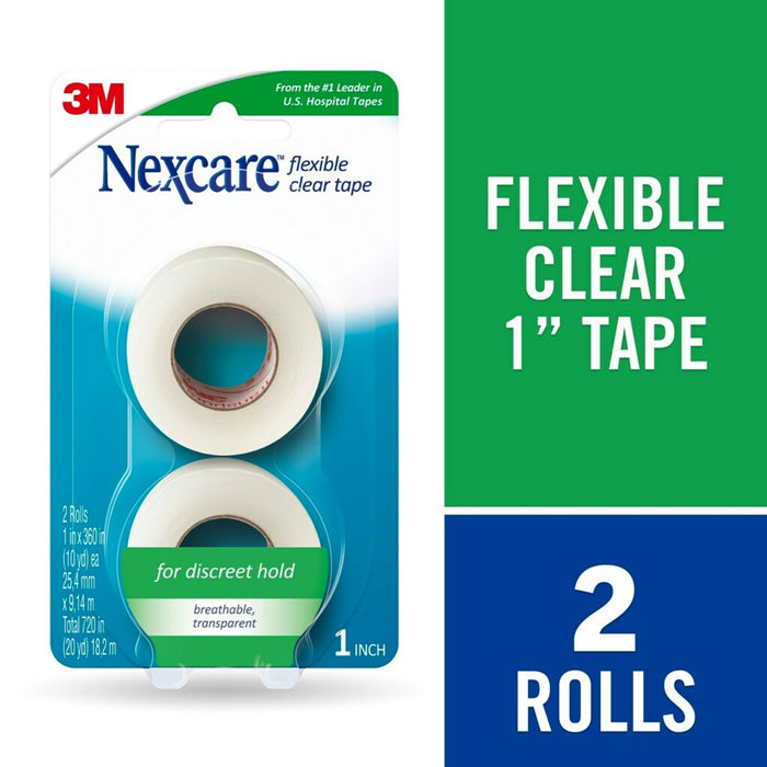 Nexcare Flexible Clear First Aid Tape - 1 in x 10 yds