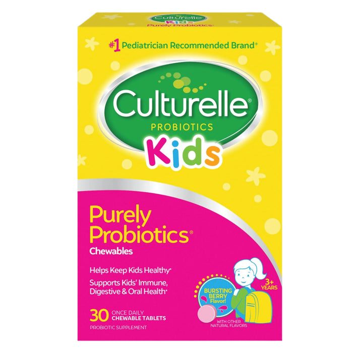 Culturelle Kids Daily Probiotic Chewable Tablets Bursting Berry - 30 Ct