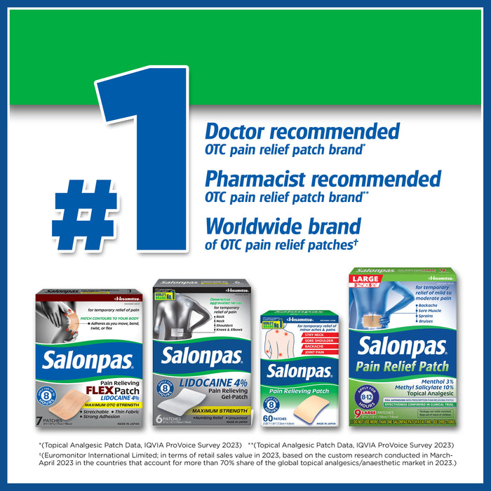 Salonpas Lidocaine 4% Pain Relieving Flex Patch - 7 Ct