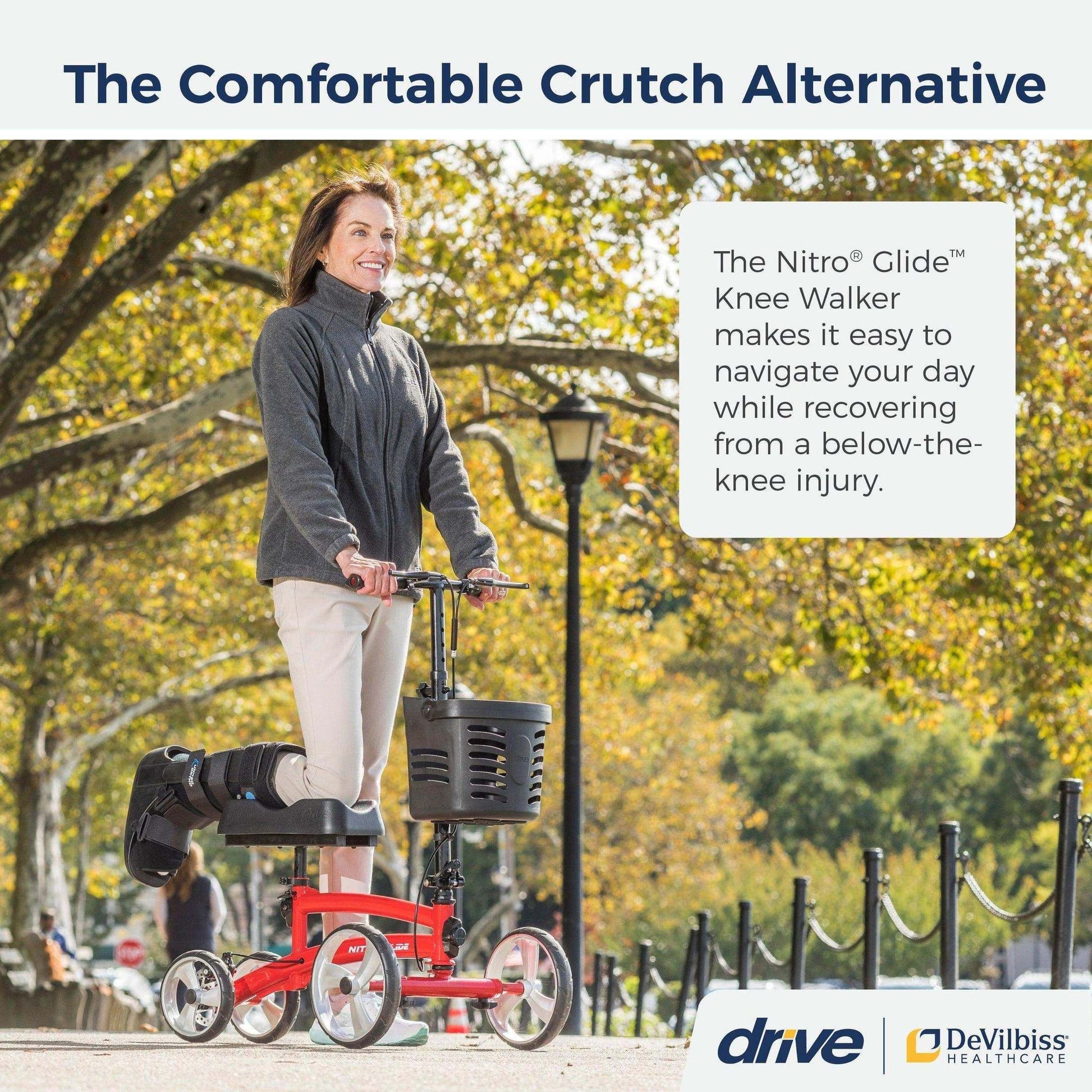Drive Medical Nitro Glide Knee Walker Knee Scooter Crutch Alternative - Shop Home Med